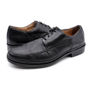 Florsheim Shoes Mens 9 Casual Oxfords Black Leather Moc Toe Derby Comfort